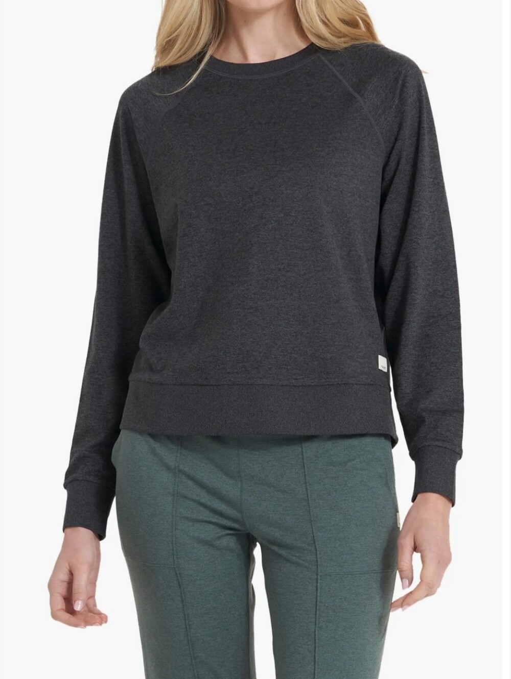 Vuori Halo Crew Long Sleeve Sweatshirt - Charcoal Heather Casual Size Small